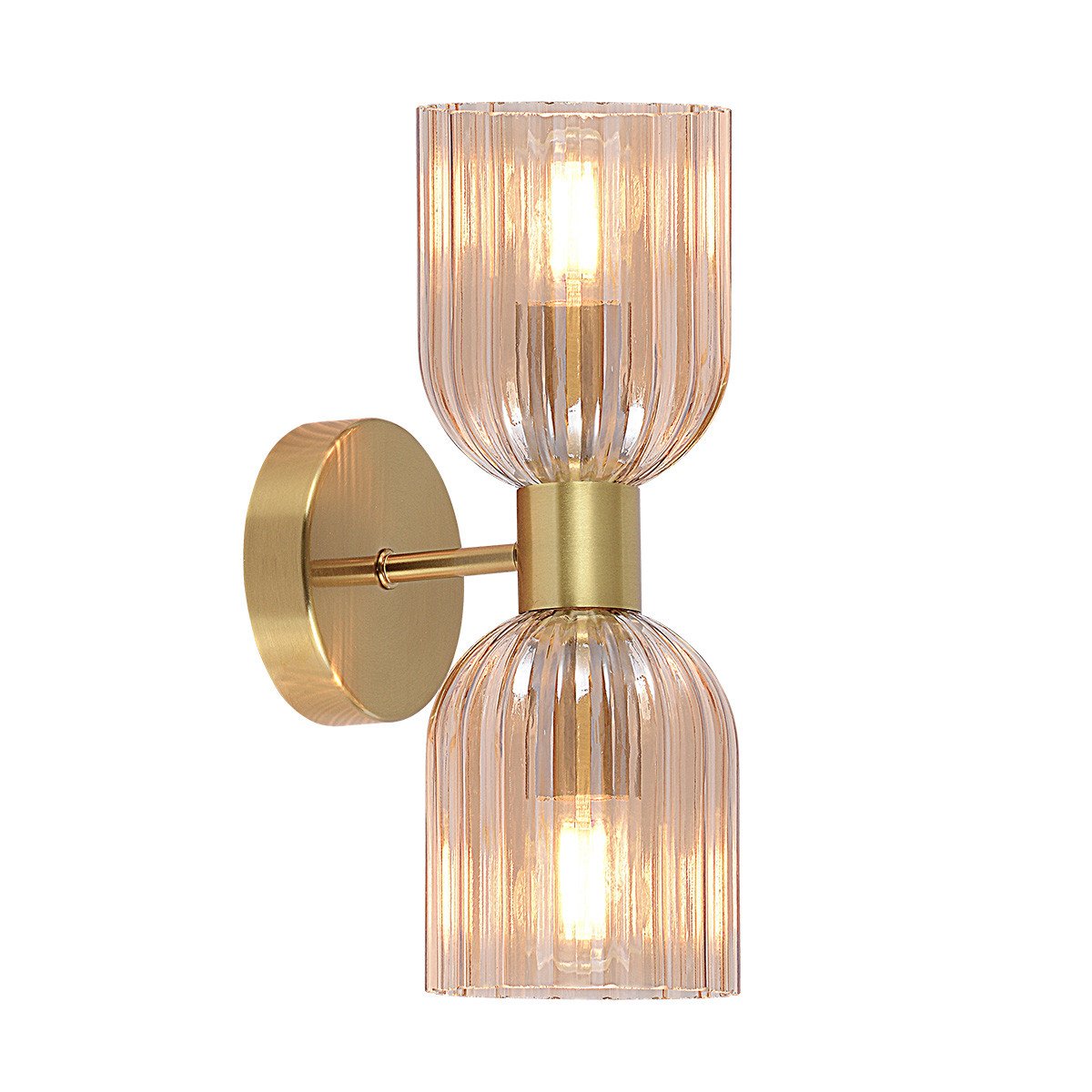 Podwójny kinkiet Piega bursztynowy 2xE14 Light Prestige - obrazek 3