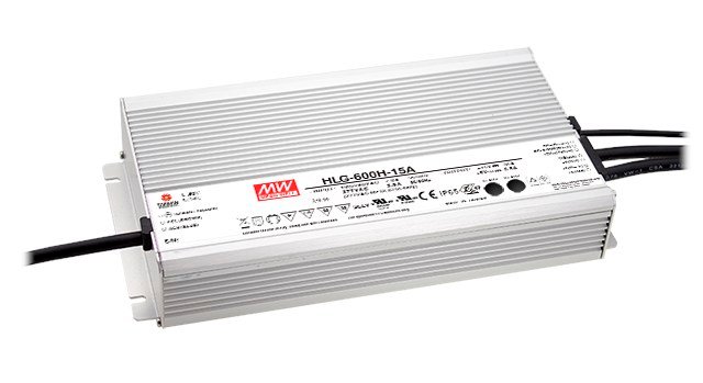 MEAN WELL HLG-600H-12-A Zasilacz impulsowy; LED; 480W; 12V; 40A; 90-305VAC; 127-431VDC; IP65 Milagro