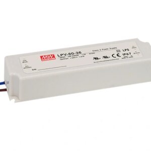 MEAN WELL LPV-60-24 Zasilacz impulsowy; LED; 60W; 24V; 2.5A; 90-264VAC; 127-370VDC; IP67 Milagro