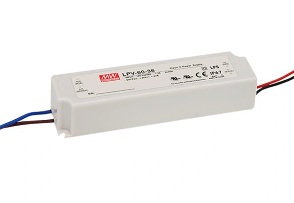 MEAN WELL LPV-60-24 Zasilacz impulsowy; LED; 60W; 24V; 2.5A; 90-264VAC; 127-370VDC; IP67 Milagro