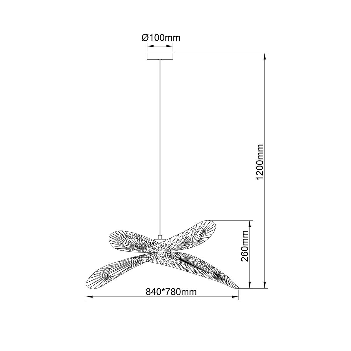 Rattanowa lampa wisząca Raya naturalna 1xE27 Light Prestige - obrazek 9