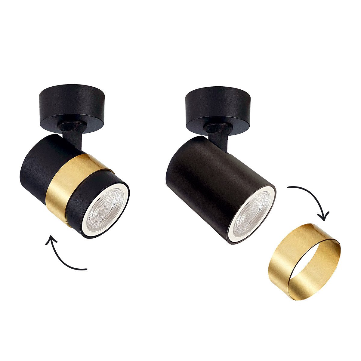 Spot Anillo 1 czarny 1xGU10 Light Prestige