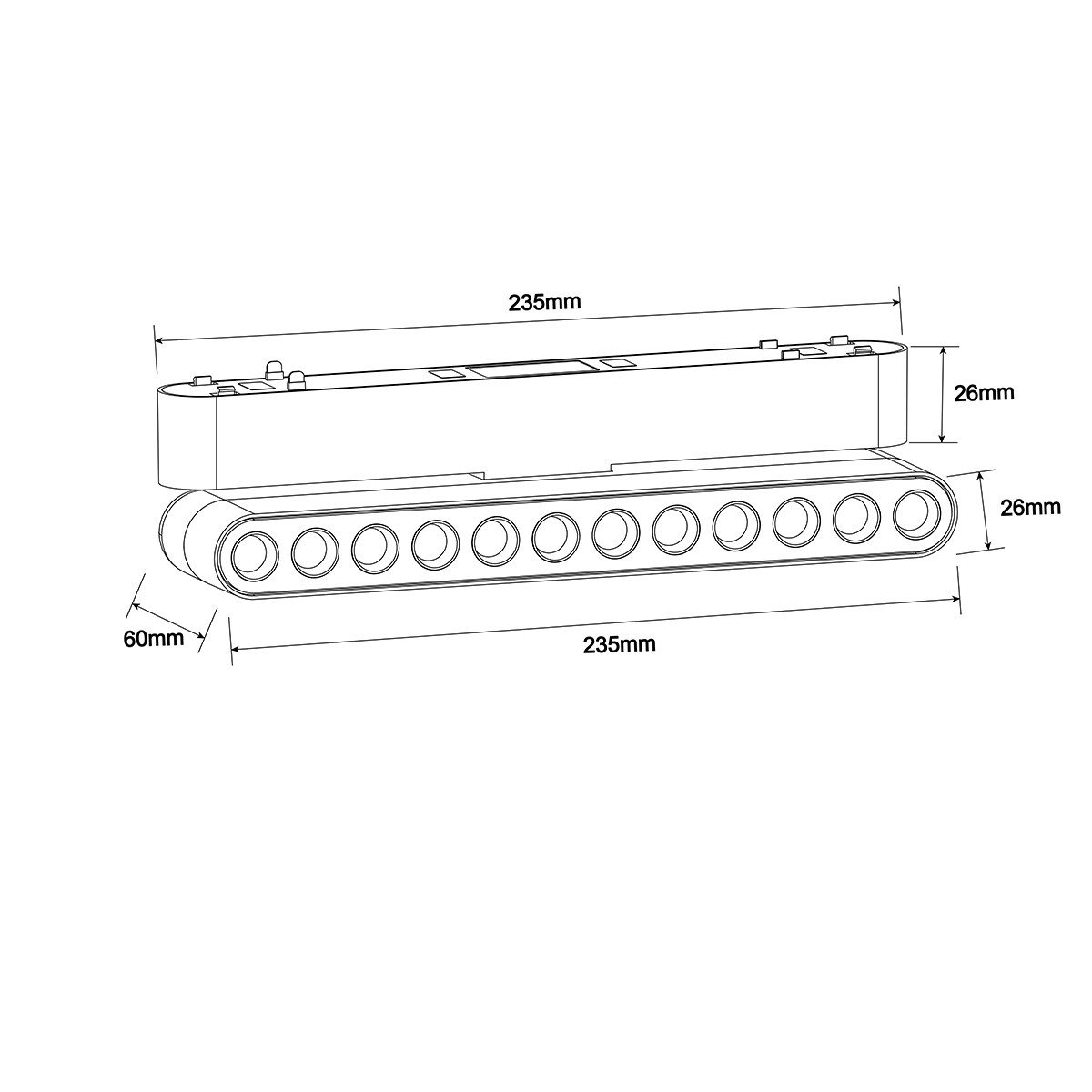 Reflektor Magnetic Slim Blaze 12W LED 3000K biały Light Prestige - obrazek 3