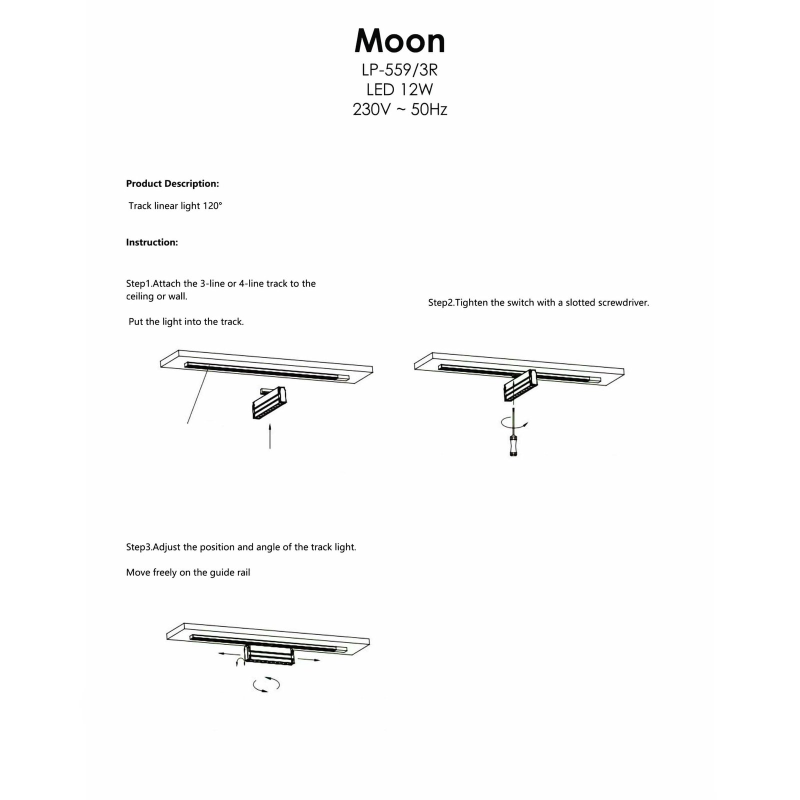 Reflektor do szynoprzewodów Moon 1F czarny LED 4000K Light Prestige - obrazek 4