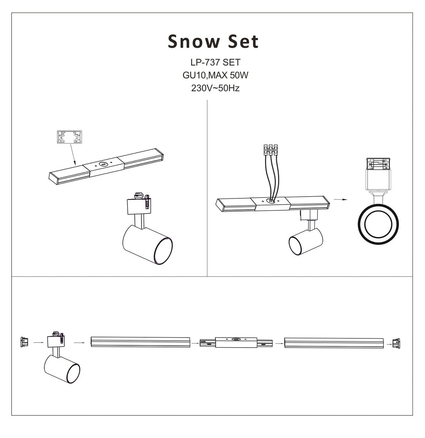 Reflektor Snow 3F czarny 1xGU10 Light Prestige - obrazek 6