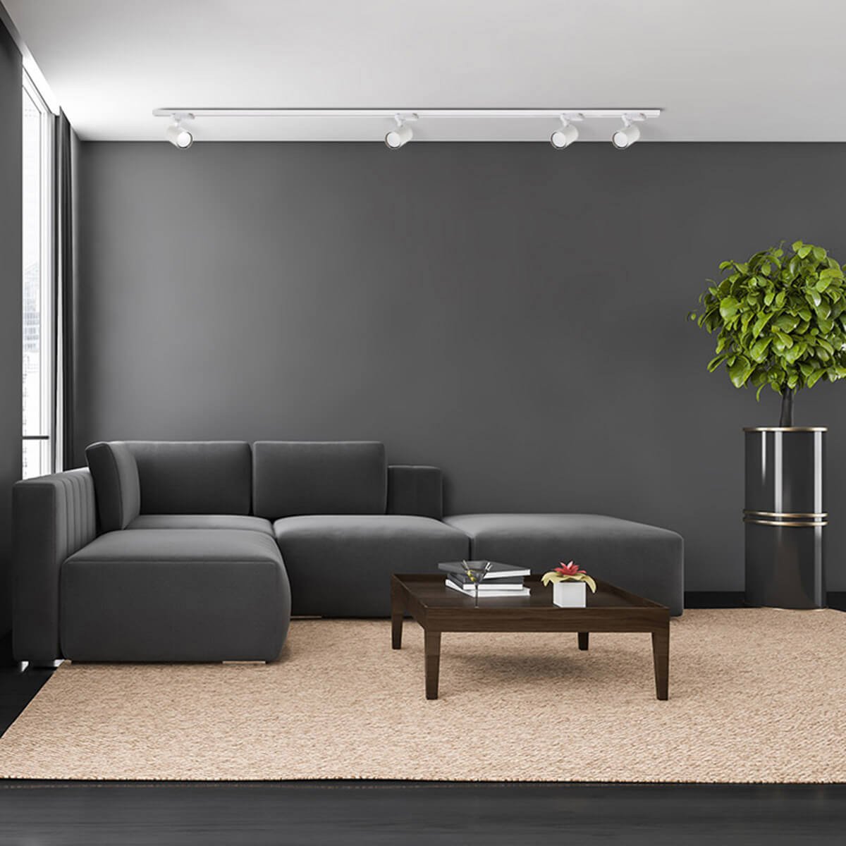 Zestaw oświetlenia szynowego Snow SET 3F biały 4xGU10 Light Prestige - obrazek 2