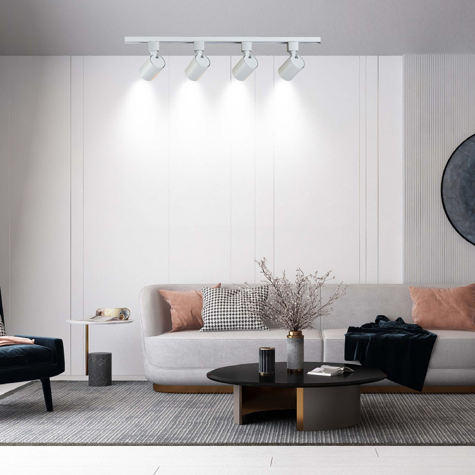 Zestaw oświetlenia szynowego Snow SET 3F biały 4xGU10 Light Prestige - obrazek 5