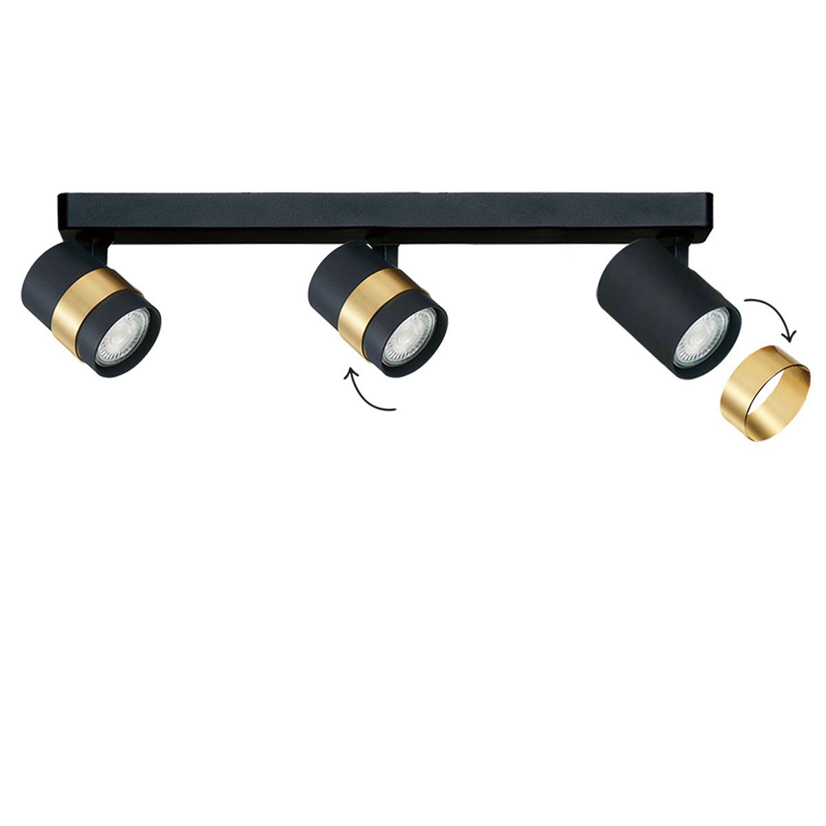 Spot Anillo 3 czarny 3xGU10 Light Prestige