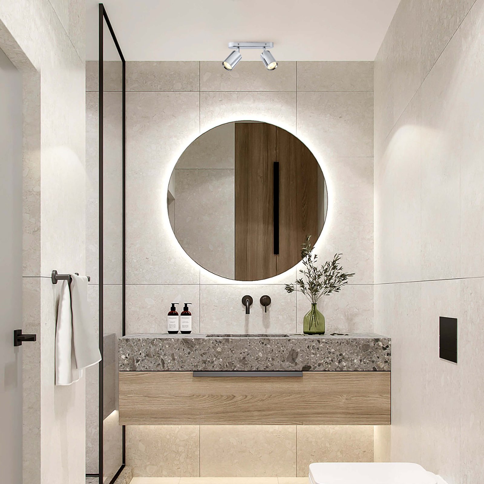 Zestaw reflektorów spot Belize chrom IP44 2xGU10 Light Prestige - obrazek 2