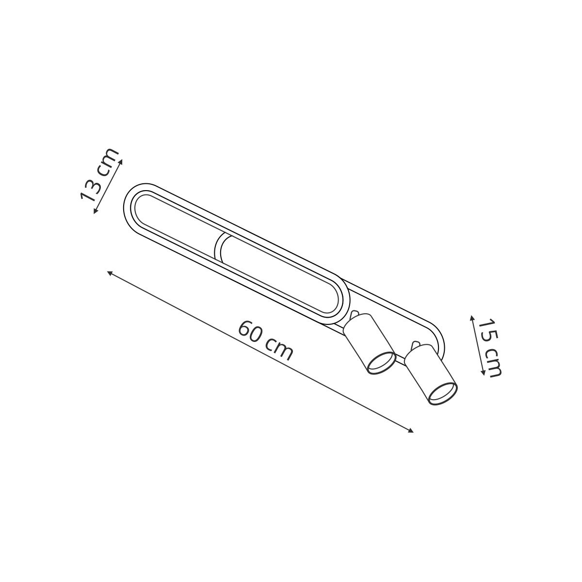 Spot Parma 2 długi biały 2xGU10 LED CCT Light Prestige - obrazek 3