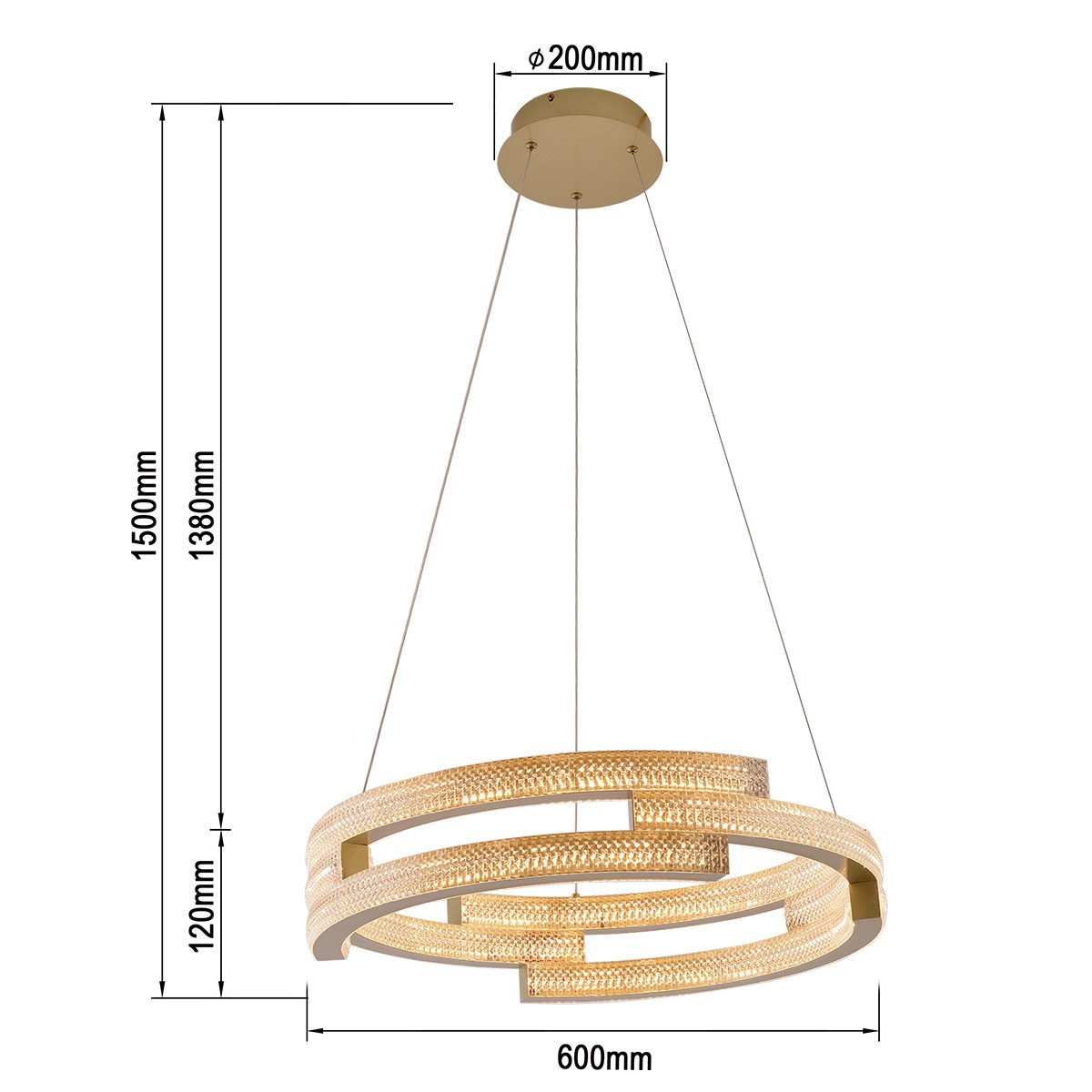 Lampa wisząca Tarja złota LED CCT Light Prestige - obrazek 8